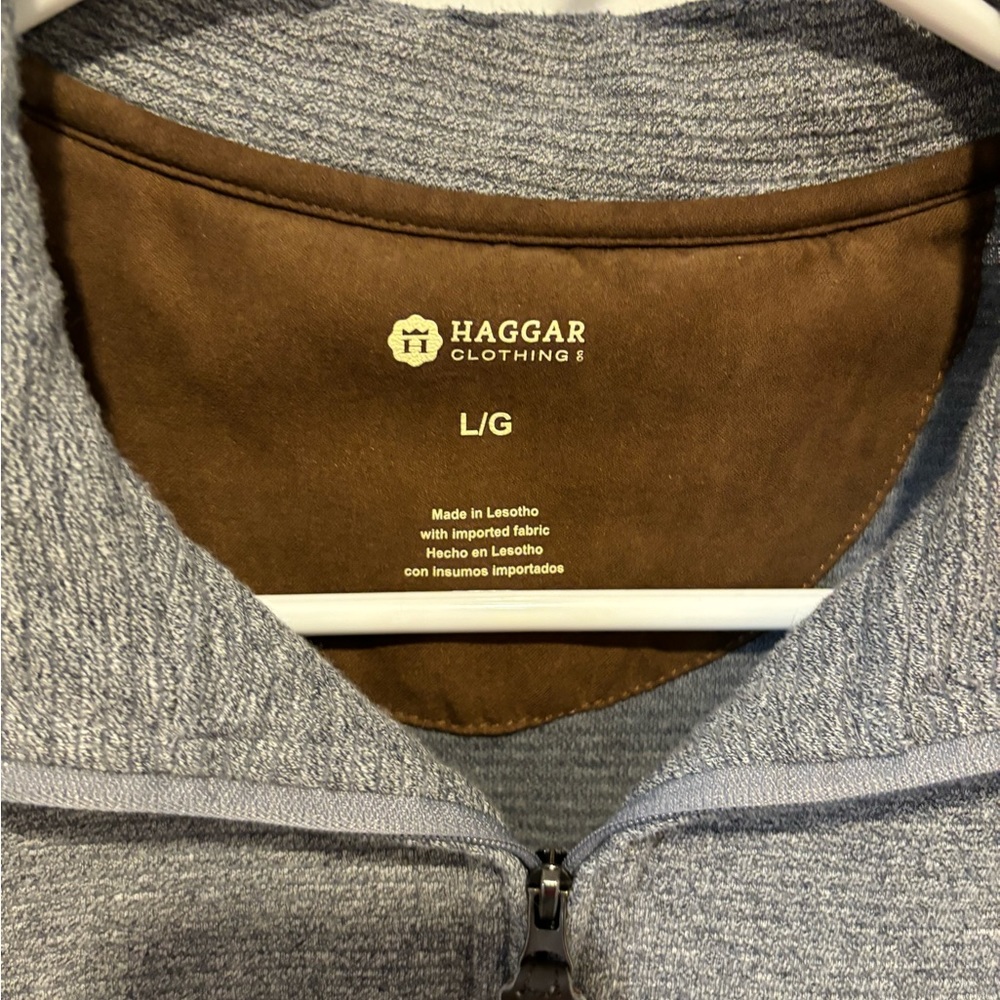 HAGGAR Quarter Zip Gray Sweater - Picture 6 of 7